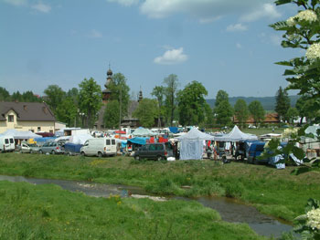 Flea market in Rabka on a Monday morning